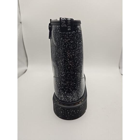 NEW Dr. Martens Cosmic Glitter Lace Up Ankle Boots Black Unisex Boys 5 Girls 6 - Picture 4 of 8